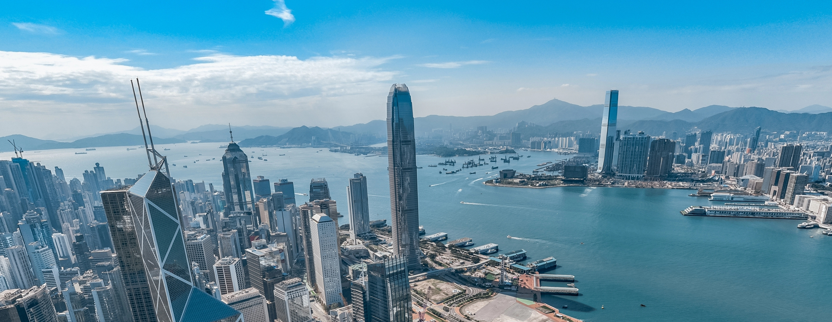 Skyscrapers and harbour of Hong Kong